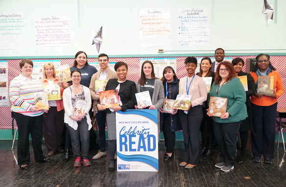 Panasonic volunteers read to students at Avon Avenue Elementary School 